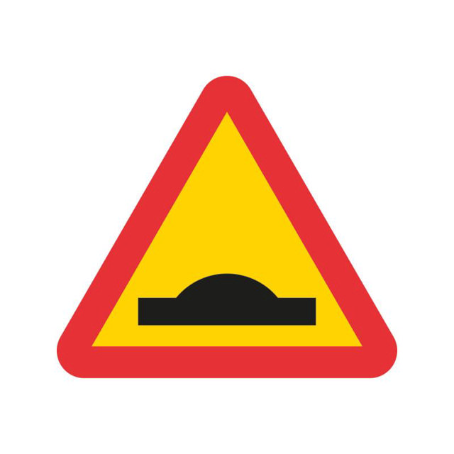 Varning A9-1 N HR plast inkl. variofäste Varning för farthinder