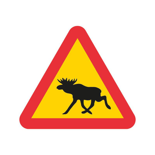 Varning A19-1 N HR Älg plast inkl. variofäste Varning för djur
