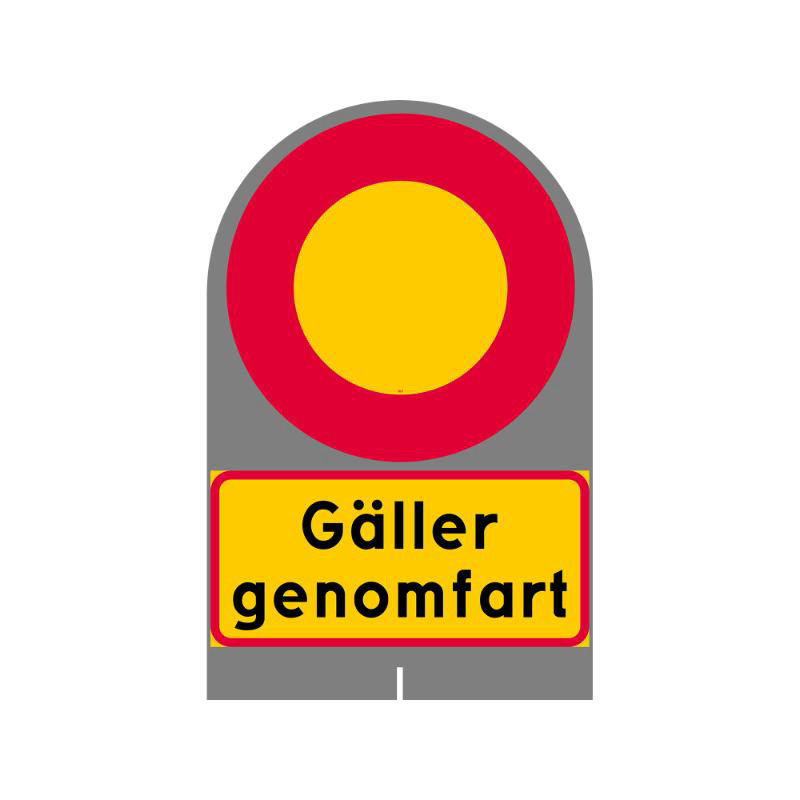 Förbud C2 + Gäller genomfart N HR plast