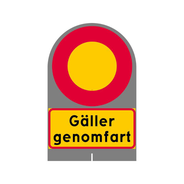 Förbud C2 + Gäller genomfart N HR plast