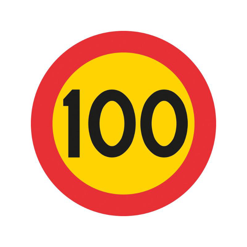 Förbud C31-10 100km N HR plast inkl. variofäste Hastighetsbegränsning