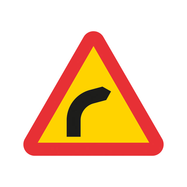 Varning A1-2 Farliga högerkurva