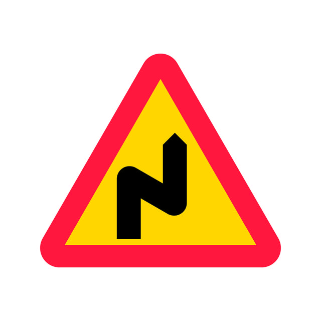 Varning A2-2 Varning för farlig högerkurva