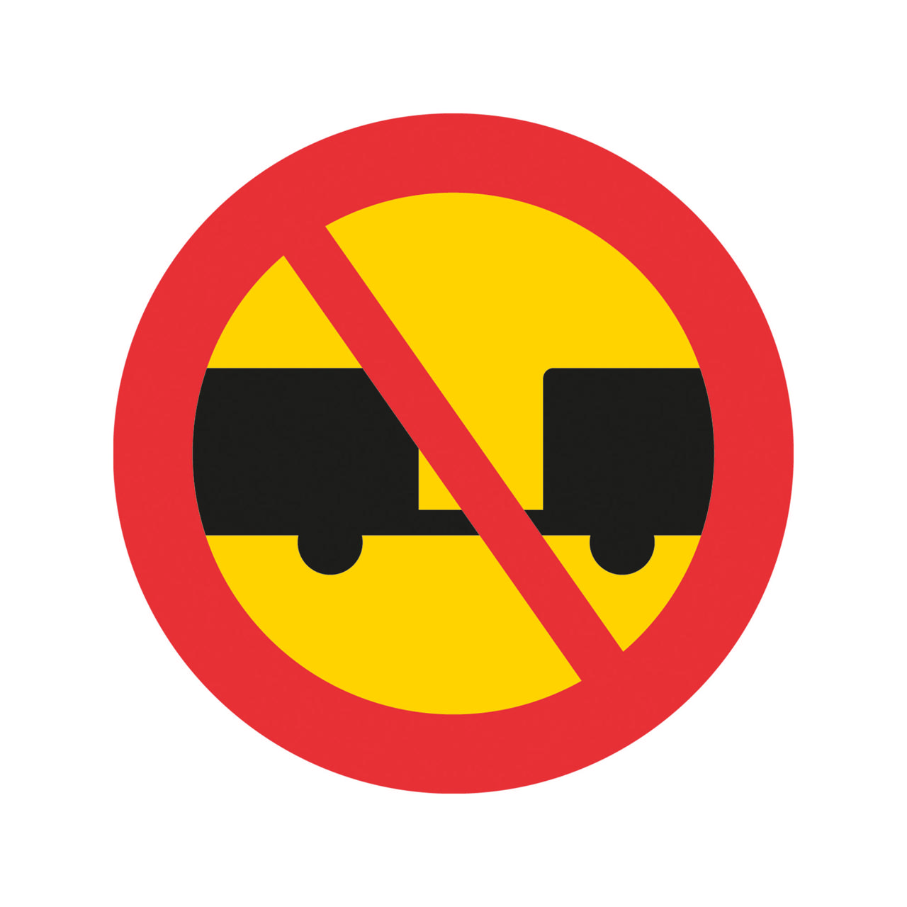 Förbud C6 Förbud mot trafik med motordrivet fordon med tillkopplad släpvagn