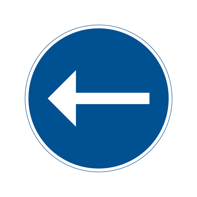 Påbud D1-1 Påbjuden körriktning vänster