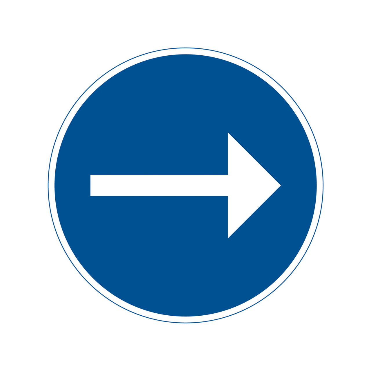 Påbud D1-2 Påbjuden körriktning höger