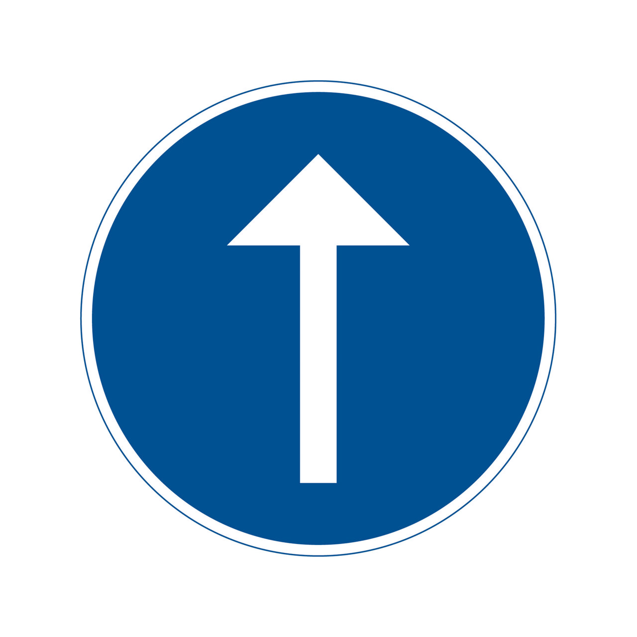 Påbud D1-3 Påbjuden körriktning rakt fram