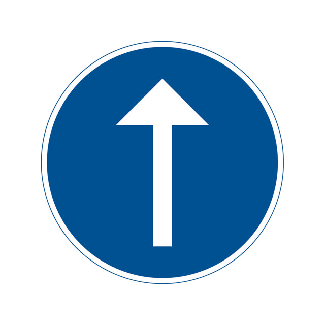 Påbud D1-3 Påbjuden körriktning rakt fram