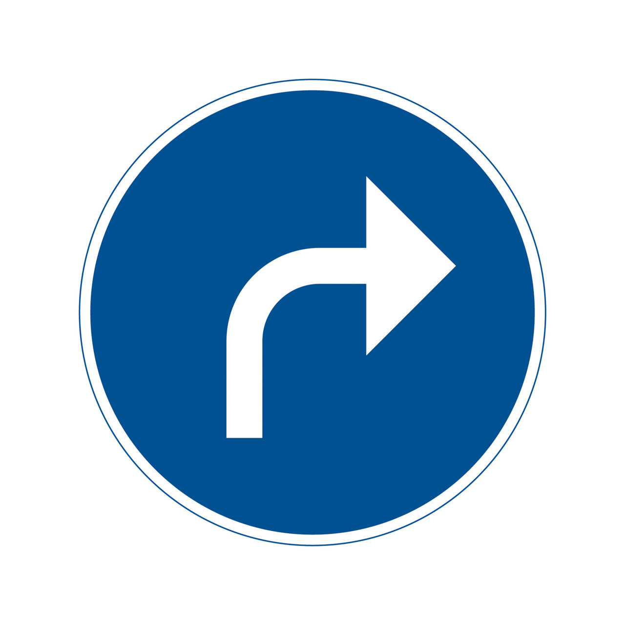 Påbud D1-5 Påbjuden körriktning högersväng