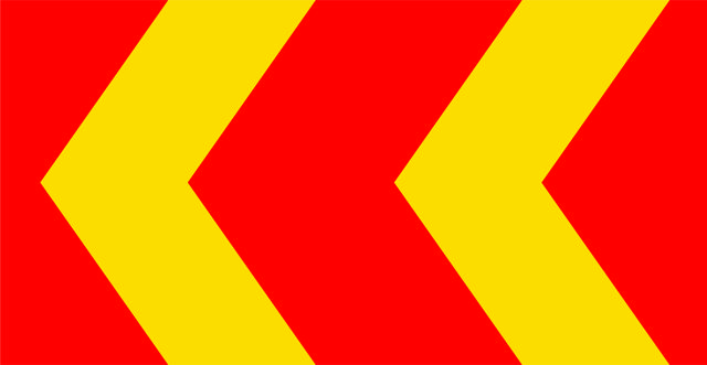 Markeringspil X1 röd/gul FL HR 1200x600mm