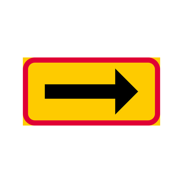 T-tavla T11-10 Utsträckning röd/gul höger 400x200mm